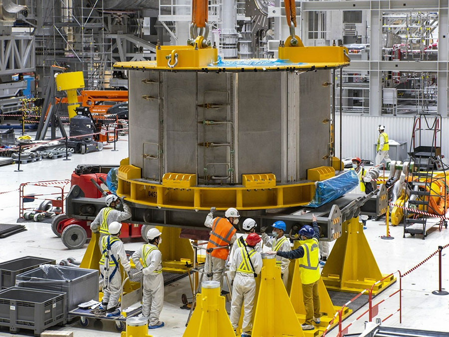 The first of the six central solenoid modules in the Assembly Hall